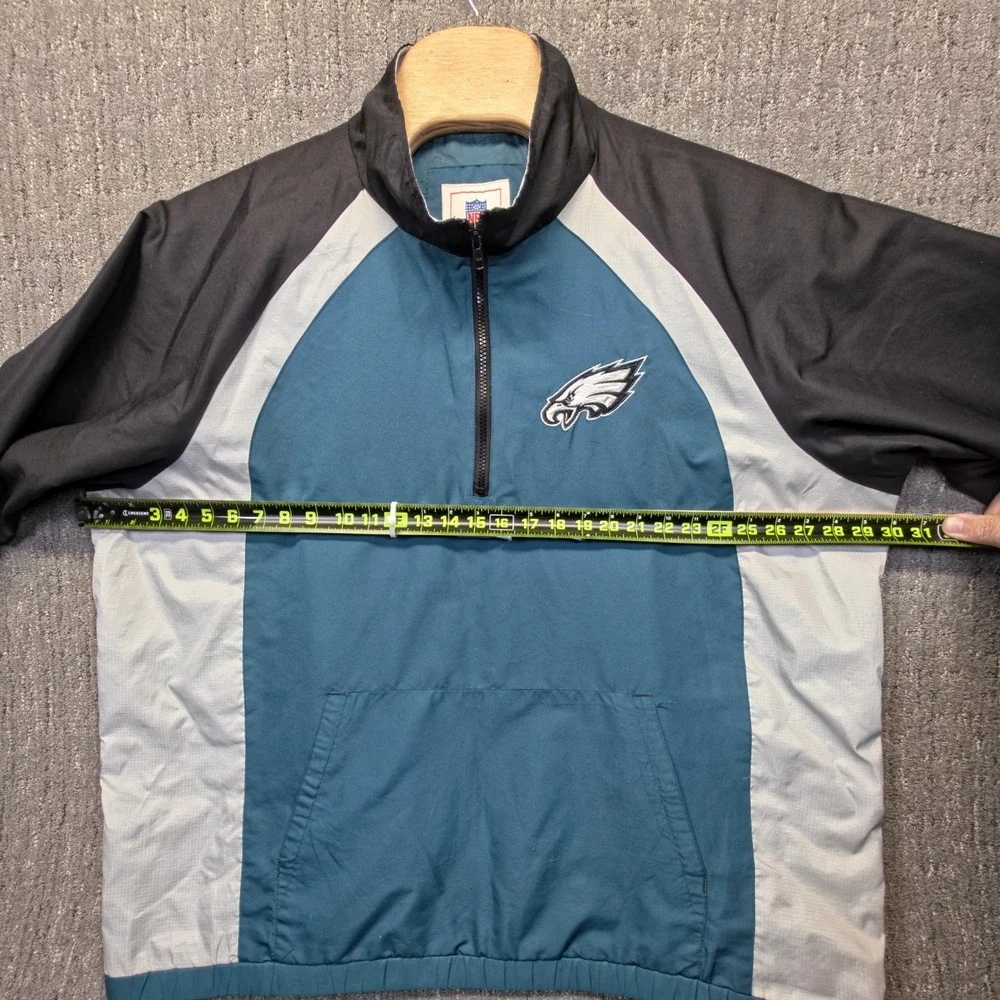 Philadelphia Eagles Windbreaker Jacket Mens 2XL 1/4 Zip Pullover Embroidered NFL